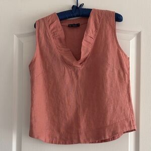 Bella Amore Sleeveless V-Neck Camisole in Coral